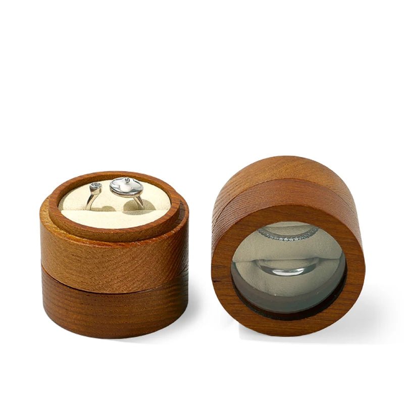 WATCHMATIC Wood Ring Jewelry Box 14:29Beige Single Box - WatchMatic