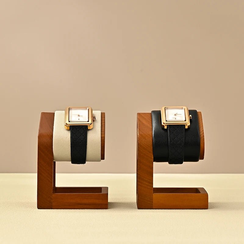 WATCHMATIC Wooden Watch Stand 14:29Beige Velvet - WatchMatic