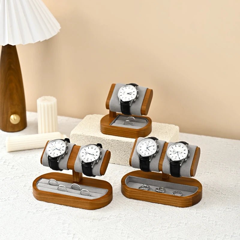 WATCHMATIC Wooden Watch Stand 14:29Double Square A - WatchMatic